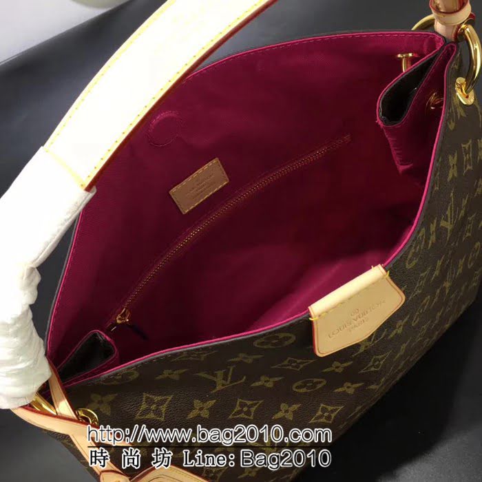路易威登LV頂級原單 M43701老花配玫紅裏 購物包 YDH1374
